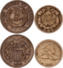 United States 1 - 2 Cents 1857 - 1864
KM# 85, 94; VF