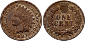 United States 1 Cent 1887
KM# 90a, N# 2356; Copper; "Indian Head Cent"; UNC