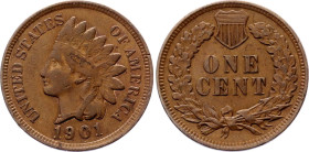 United States 1 Cent 1901
KM# 90a, N# 2356; Copper; "Indian Head Cent"; AUNC