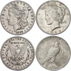 United States 2 x 1 Dollar 1882 - 1925
KM# 110, 150; Silver; "Morgan Dollar" & "Peace Dollar"; VF-XF