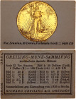 United States 20 Dollars 1924 German Collector's Coin Card
KM# 131, N# 23126; "Saint-Gaudens - Double Eagle"; Foil Coin; Rare German Card