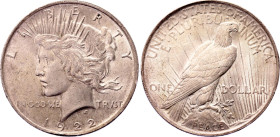 United States 1 Dollar 1923
KM# 150, N# 5580; Silver; "Peace Dollar"; XF+