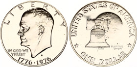 United States 1 Dollar 1976 S
KM# 206a, N# 15203; Silver., Proof; "Eisenhower Bicentennial Dollar"; San Francisco Mint