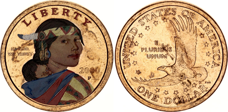 United States 1 Dollar 2000 P
KM# 310, N# 923; Colorized; "Sacagawea Dollar"; U...