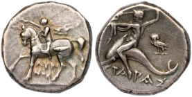 Calabria. Tarentum. Silver Stater (6.49 g), ca. 272-240 BC.