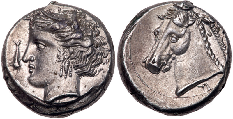 Sicily, Entella. Silver Tetradrachm (16.92 g), ca. 320/15-300 BC. Siculo-Punic i...