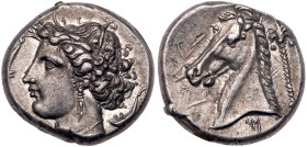 Sicily, Entella. Silver Tetradrachm (16.71 g), ca. 320/15-300 BC. AEF