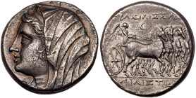 Sicily, Syracuse. Philistis, wife of Hieron II. Silver 16 Litrai (13.03 g), 275-215 BC. VF