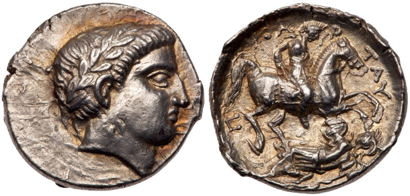 Paeonian Kingdom. Patraos. Silver Tetradrachm (12.64 g), 335-315 BC. Damastion(?...
