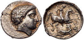 Paeonian Kingdom. Patraos. Silver Tetradrachm (12.64 g), 335-315 BC. EF
