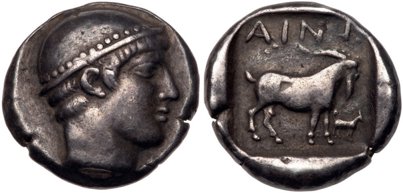 Thrace, Ainos. Silver Tetradrachm (15.51 g), ca. 463/2-462/1 BC. Head of Hermes ...