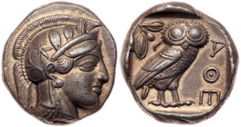 Attica, Athens. Silver Tetradrachm (17.14 g), ca. 454-404 BC. EF