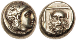 Lesbos, Mytilene. Electrum Hekte (2.54 g), ca. 377-326 BC. EF
