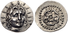 Islands off Caria, Rhodes. Silver Drachm (3.80 g), ca. 88/42 BC-AD 14. MS