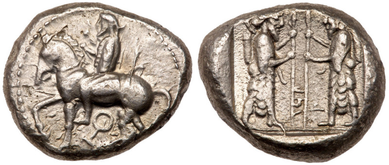 Cilicia, Tarsos. Silver Stater (10.84 g), ca. 420-410 BC. Horseman (Syennesis?) ...