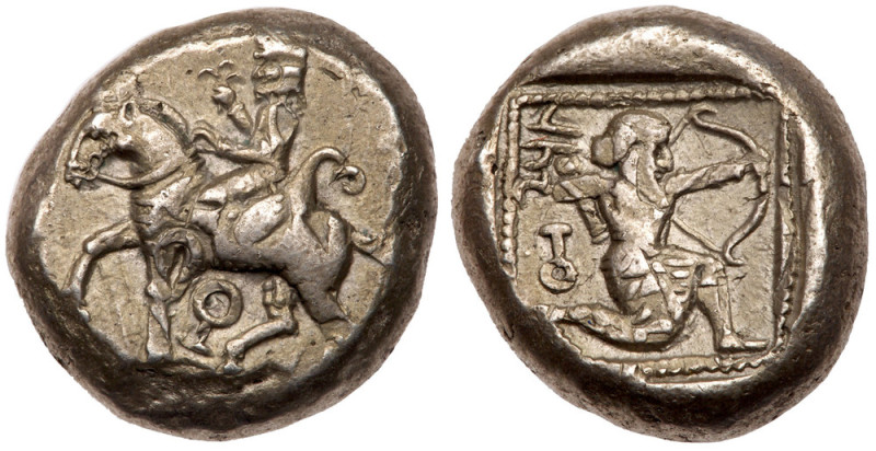 Cilicia, Tarsos. Silver Stater (10.62 g), ca. 420-410 BC. Horseman (Syennesis?) ...