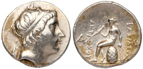 Seleukid Kingdom. Antiochos III, "The Great", 222-187 BC. Silver Drachm (4.29 g).. VF