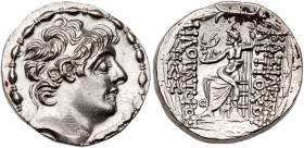 Seleukid Kingdom. Antiochos IX Philopator. Silver Tetradrachm (16.19 g), 114/3-95 BC. MS