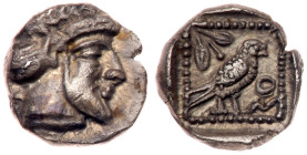 Philistia, Gaza. Obol (0.66 g), mid 5th century-333 BC.. EF