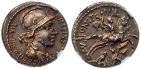 P. Fonteius P. f. Capito. Silver Denarius (4.09 g), 55 BC.
