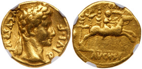 Augustus, with Caius, Caesar. 27 B.C.-A.D. 14 Gold Aureus (18.6 mm, 7.71 g, 7 h).