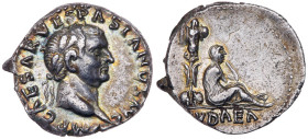 Vespasian. Silver Denarius (3.40 g), AD 69-79. EF