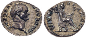 Vespasian. Silver Denarius (3.44 g), AD 69-79. EF