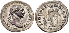 Trajan. Silver Denarius (3.17 g), AD 98-117. EF
