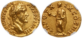 Antoninus Pius, AD 138-161. Gold Aureus (6.93 g), Rome, struck AD 155-156.