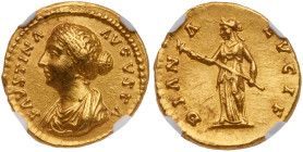 Faustina, Junior, wife of Marcus Aurelius. Gold Aureus (7.24 g), Rome. Struck under Marcus Aurelius, ca. AD 161.