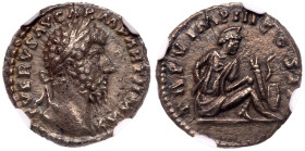 Lucius Verus, AD 161-169. Silver Denarius (3.10 g), Rome AD 165