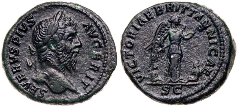 Septimius Severus, AD 193-211. AE As (11.92 g). Struck AD 210-211. British Victo...