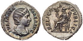 Julia Mamaea. Silver Denarius (2.84 g), Augusta, AD 222-235. MS