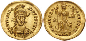 Theodosius II. Gold Solidus (4.49 g), AD 402-450. MS