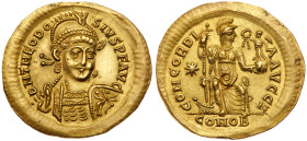 Theodosius II. Gold Solidus (4.48 g), AD 402-450. MS