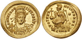 Theodosius II. Gold Solidus (4.50 g), AD 402-450. MS