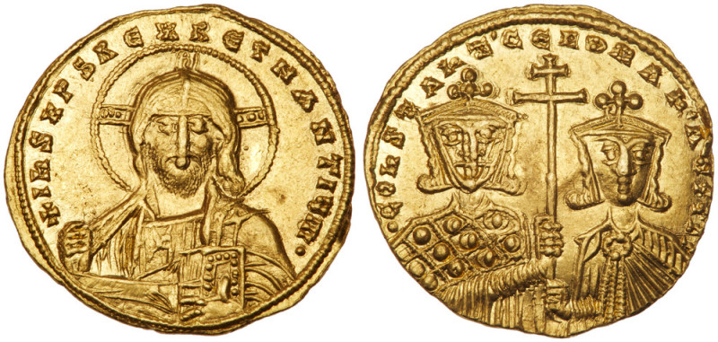 Constantine VII and Romanus II. Gold Solidus (4.43 g), 945-959. Constantinople, ...