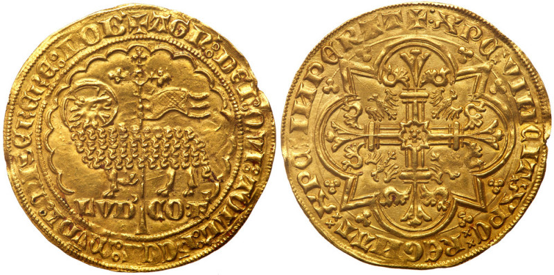 Belgium: Flanders. Louis II de Male (1346-1384). Gold Mouton d'or, undated. Pasc...