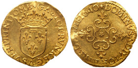 France: Dombes. Gaston d' Orléans (1627-1650). Gold Ecu d'or or ½ Pistole, 1640