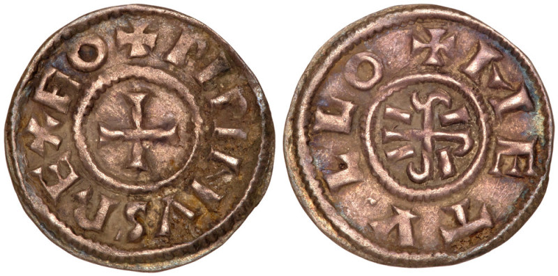 France. Carolingian. Pippin II of Aquitaine (839-852). Silver Denier. Melle mint...