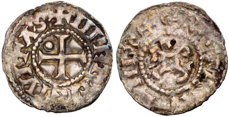 France. Carolingian. Charles the Simple (898-923). Silver Denier. Metz mint. Cro...