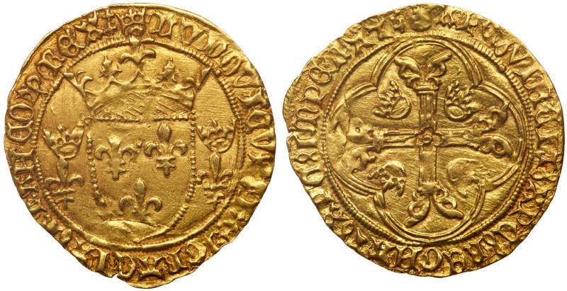 France. Louis XI (1461-1483). Gold Ecu d'or &agrave; la couronne, undated. Point...