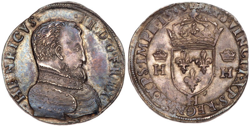 France. Francis II (1559-1560). Silver Teston, 1559-H. La Rochelle mint. Second ...
