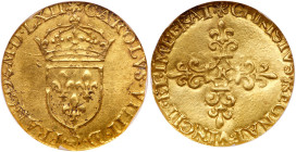 France. Charles IX (1560-1574). Gold Ecu d'or, 1562-K