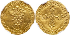 France. Charles IX (1560-1574). Gold Ecu d'or, 1566-Y