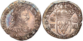 France. Henry III (1574-1589). Silver Teston, 1576-M