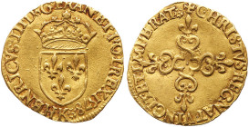 France. Henry III (1574-1589). gold Ecu d'or au soleil, 1578-K (3.3g)