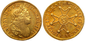 France. Louis XV (1715-1774). Gold Louis d'or a la croix de Malte, 1718-R