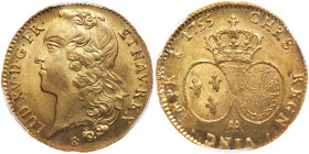 France. Louis XV (1715-1774). Gold Double Louis d'or au bandeau, 1755-AA