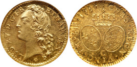 France. Louis XV (1715-1774). Gold Louis d'or au bandeau, 1757-C